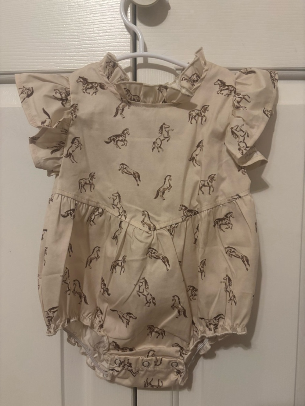Velvet Fawn Brown horsey Bubble size 6-12 months - Picture 2 of 6